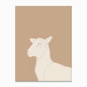 Goat - Boho, Line Art 1 Canvas Print