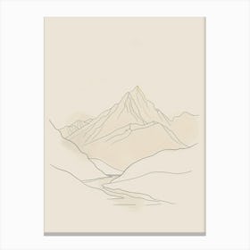 Zugspitze Germany Color Line Drawing Drawing (4) Canvas Print