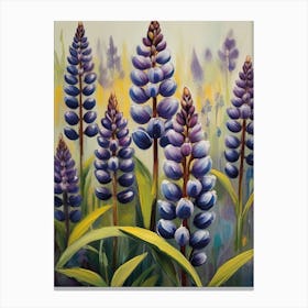 Lupins Landscape Art Canvas Print