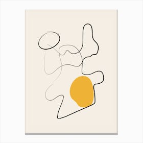 Line Abstract In Yellow Blob Canvas Print