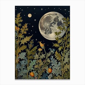 Moon In The Garden Style William Morris 1 Canvas Print