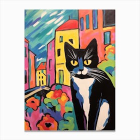 Painting Of A Cat In Padua Italy Canvas Print