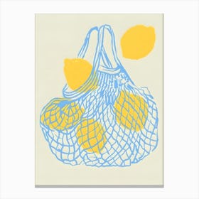 Lemons In A Net Canvas Print