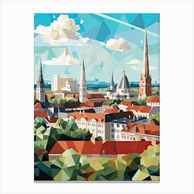 Munich, Germany, Geometric Illustration 4 Canvas Print