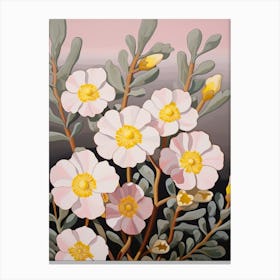 Portulaca 3 Flower Painting Canvas Print