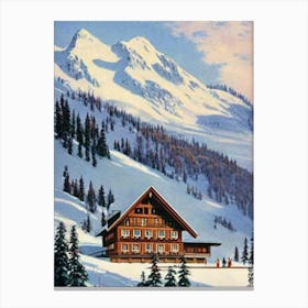 Oberstdorf, Germany Ski Resort Vintage Landscape 1 Skiing Poster Canvas Print