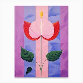 Fuchsia 2 Hilma Af Klint Inspired Pastel Flower Painting Canvas Print