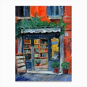 Rome Book Nook Bookshop 1 Canvas Print