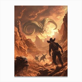 Cowboy vs demons Canvas Print