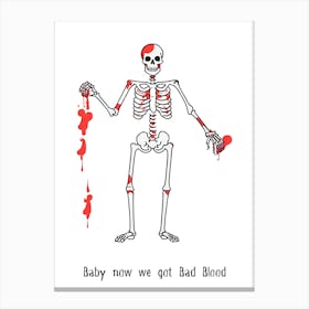 Bad Blood - Taylor Swift Halloween punny poster Canvas Print