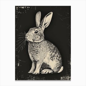 Argente Blockprint Rabbit Illustration 3 Canvas Print