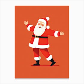 Santa Claus Dancing, Christmas print 1 Canvas Print