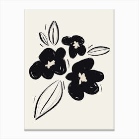 Flower Bouquet 2 Black White Canvas Print