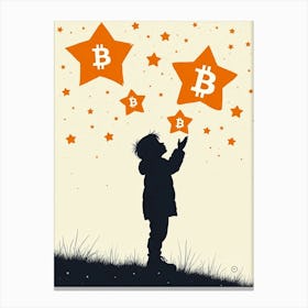 Bitcoin Starry Sky Canvas Print