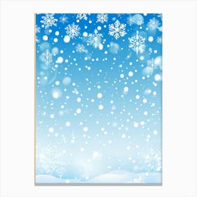 Snowflakes On A Blue Background 9 Canvas Print