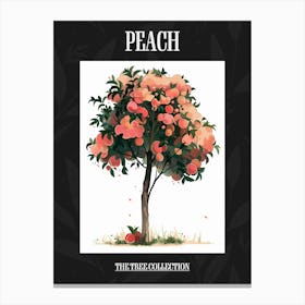 Peach Tree Pixel Illustration 2 Poster Canvas Print