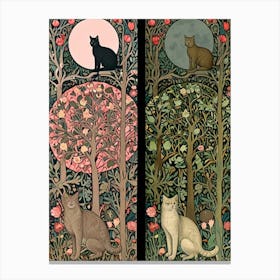 William Morris Cat In The Moonlight 30 Canvas Print