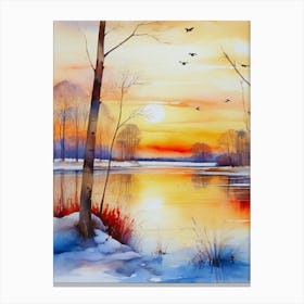 Winter Sunset 3 Canvas Print