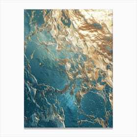 Gold And Blue Water Canvas Print