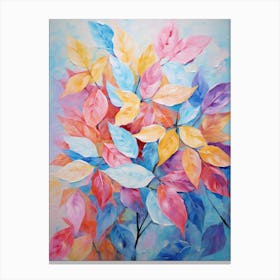 Pastel Leaves Painting Canvas Print