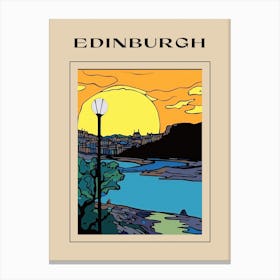 Minimal Design Style Of Edinburgh, Scotland 4 Poster Canvas Print