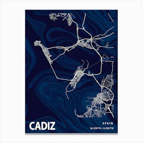 Cadiz Crocus Marble Map Canvas Print