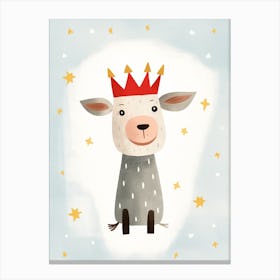 Little Goat Wearing A Crown Canvas Print