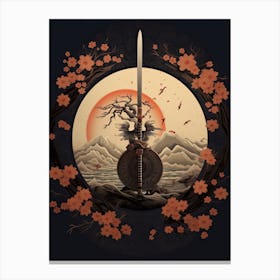 Samurai Tsuba Style Illustration 2 Canvas Print