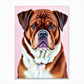 Dogue De Bordeaux 3 Watercolour dog Canvas Print