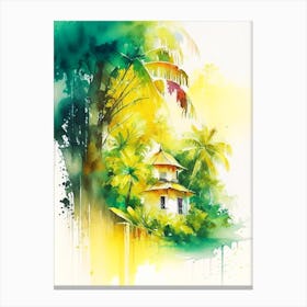 Jamaica Watercolour Pastel Tropical Destination Canvas Print