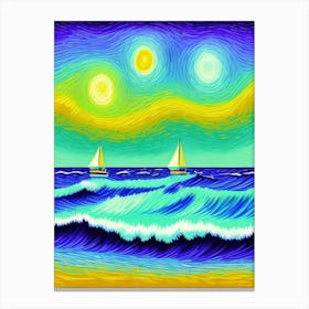 Sailboats On The Sea Canvas Print