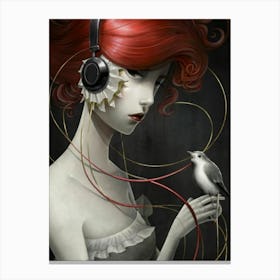 Girl With Headphones 43 Canvas Print