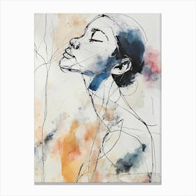 Watercolor Of A Woman Canvas Print