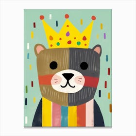 Little Otter 4 Wearing A Crown Canvas Print