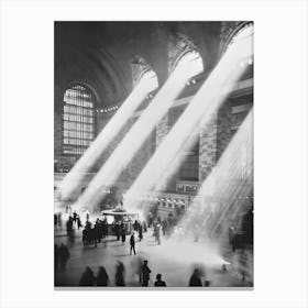 Grand Central Station, Vintage Black and White Old Photo Canvas Print