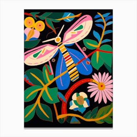 Maximalist Animal Painting Dragonfly 1 Canvas Print