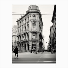 Milan, Italy,  Black And White Analogue Photography  4 Canvas Print