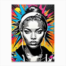 Graffiti Mural Of Beautiful Hip Hop Girl 92 Canvas Print