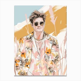 Man In A Floral Suit Canvas Print