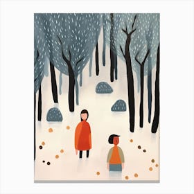Into The Woods Scene, Tiny People And Illustration 2 Canvas Print