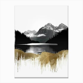 Abstract Mountain Landscape Painting Canvas Print