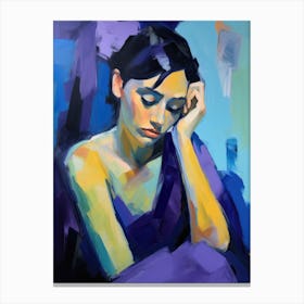 Woman In Purple Canvas Print