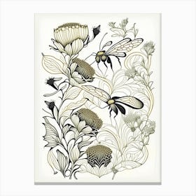 Pollination Bees 8 William Morris Style Canvas Print