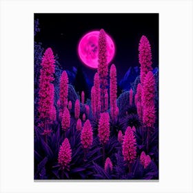 Pink Flowers In The Forest Canvas Print