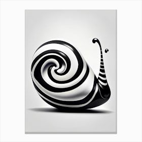 Full Body Snail Black And White 4 Pop Art Canvas Print