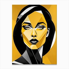 Minimalism Geometric Woman Portrait Pop Art (38) Canvas Print