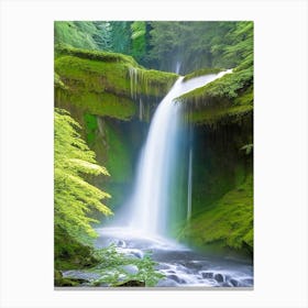 Silver Falls State Park Waterfall, United States Realistic Photograph (1) Canvas Print