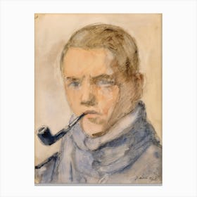Self Portrait, (1917), Juho Mäkelä Canvas Print