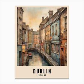 Dublin City Ireland Travel Poster (13) Canvas Print