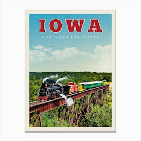 Iowa Travel Poster Canvas Print